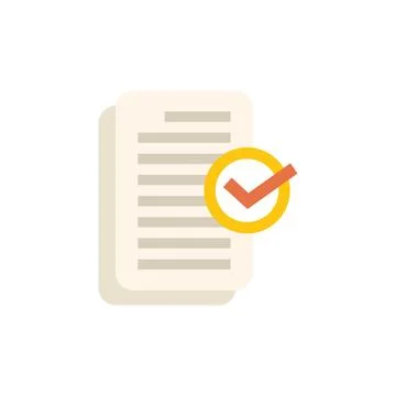 Document with check mark icon showing validation Stock Illustration