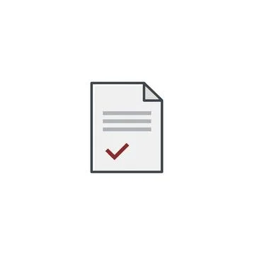 Document with check mark icon vector art with flat design Stock Illustration