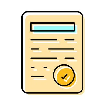 Document with check mark showing validation concept Stock Illustration