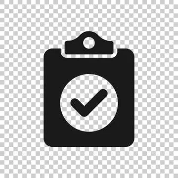 Document checkbox icon in flat style. Test vector illustration on white isola 스톡 일러스트