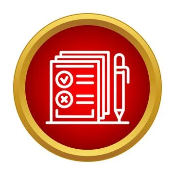 Document with checklist and pen completing survey Illustration