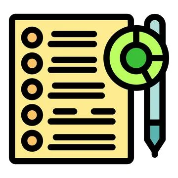 Document with checklist and pie chart icon representing data analysis 스톡 일러스트