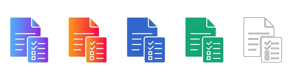 Document Checklist and Task Management Icons Иллюстрация