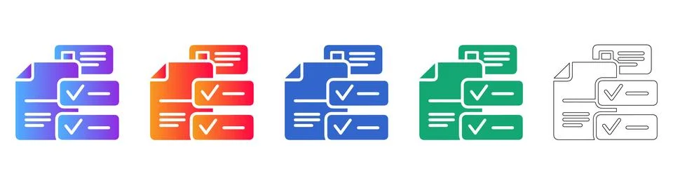 Document Checklist Approval Graphic Set イラスト素材