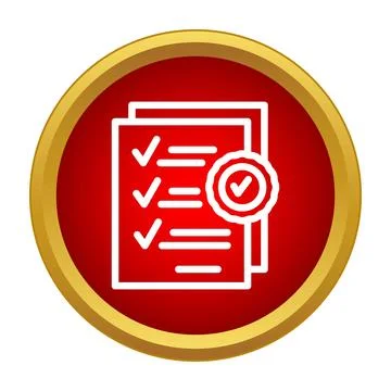 Document checklist with approving verification checkmark icon Illustrazione stock