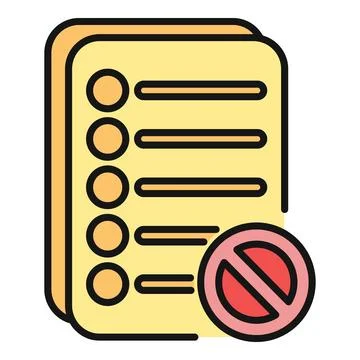 Document checklist with forbidden or access denied icon 스톡 일러스트