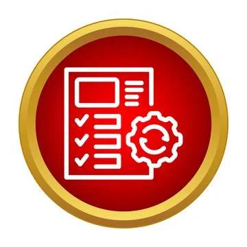 Document checklist with gear and refresh arrows Stock Illustration