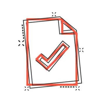 Document checklist icon in comic style. Report cartoon vector illustration on Stockillustratie
