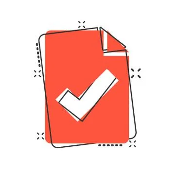 Document checklist icon in comic style. Report cartoon vector illustration on Stockillustratie