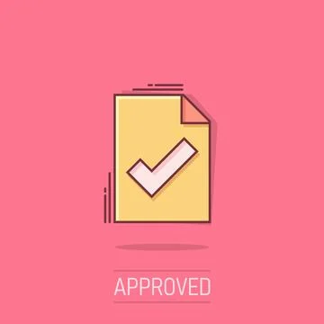Document checklist icon in comic style. Report cartoon vector illustration .. Illustrazione stock