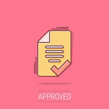 Document checklist icon in comic style. Report cartoon vector illustration .. Stockillustratie