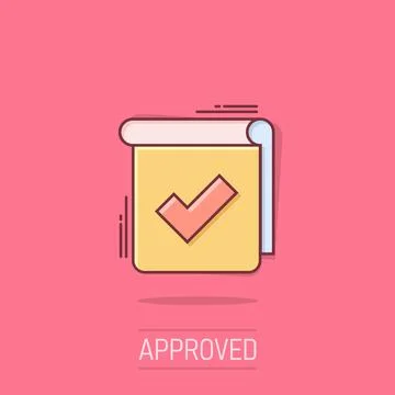 Document checklist icon in comic style. Report cartoon vector illustration .. Illustrazione stock