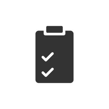 Document checklist icon in flat style. Report vector illustration on white is Stock Illustration