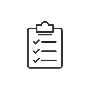 Document checklist icon in flat style. Report vector illustration on white is 스톡 일러스트