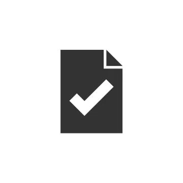 Document checklist icon in flat style. Report vector illustration on white is Illustrazione stock