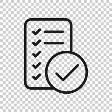 Document checklist icon in flat style. Report vector illustration on white is Illustrazione stock