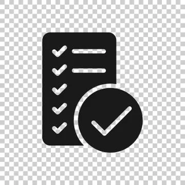 Document checklist icon in flat style. Report vector illustration on white is Stock Illustration