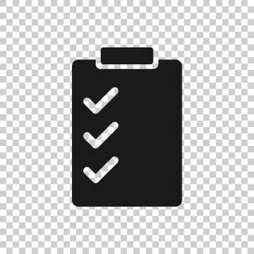 Document checklist icon in flat style. Report vector illustration on white is 스톡 일러스트
