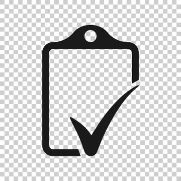 Document checklist icon in flat style. Report vector illustration on white is 스톡 일러스트