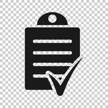 Document checklist icon in flat style. Report vector illustration on white is Stock Illustration