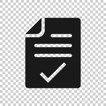 Document checklist icon in flat style. Report vector illustration on white is Illustrazione stock