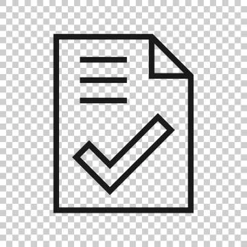Document checklist icon in flat style. Report vector illustration on white is Illustrazione stock