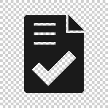 Document checklist icon in flat style. Report vector illustration on white is Illustrazione stock