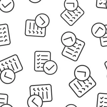 Document checklist icon in flat style. Report vector illustration on white is Stock Illustration