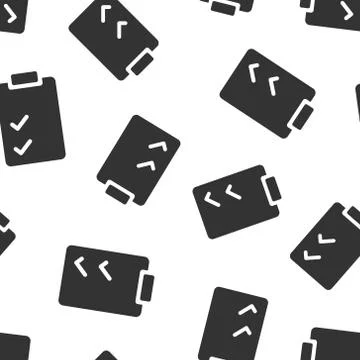 Document checklist icon in flat style. Report vector illustration on white is Illustrazione stock