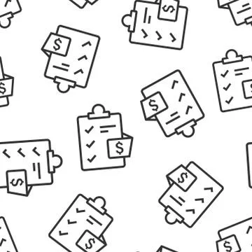 Document checklist icon in flat style. Report vector illustration on white is Stock Illustration