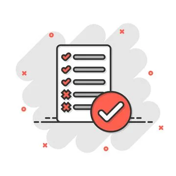 Document checklist icon in flat style. Report vector illustration on white is Illustrazione stock