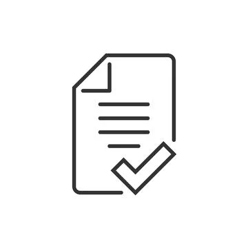 Document checklist icon in flat style. Report vector illustration on white is Illustrazione stock