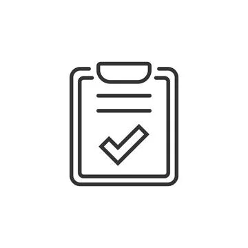 Document checklist icon in flat style. Report vector illustration on white is 스톡 일러스트