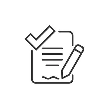 Document checklist icon in flat style. Report vector illustration on white is Stock Illustration