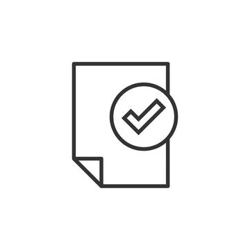 Document checklist icon in flat style. Report vector illustration on white is Stock Illustration