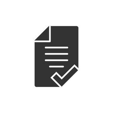 Document checklist icon in flat style. Report vector illustration on white is Illustrazione stock