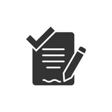 Document checklist icon in flat style. Report vector illustration on white is 스톡 일러스트
