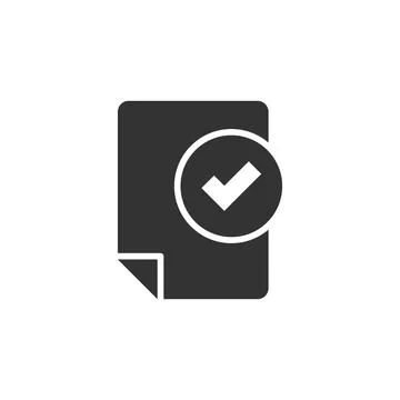Document checklist icon in flat style. Report vector illustration on white is Illustrazione stock