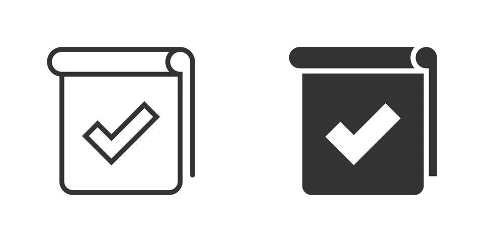Document checklist icon in flat style. Report vector illustration on white is Stock Illustration