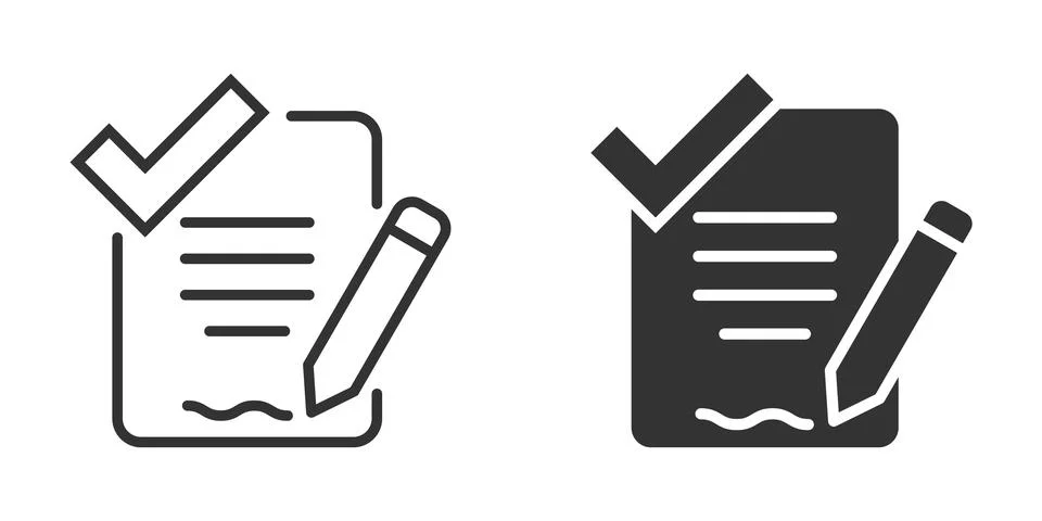 Document checklist icon in flat style. Report vector illustration on white is Stockillustratie