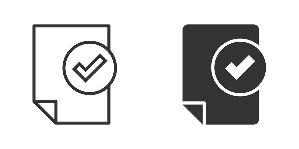 Document checklist icon in flat style. Report vector illustration on white is Stock Illustration