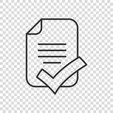 Document checklist icon in flat style. Report vector illustration on white is Illustrazione stock