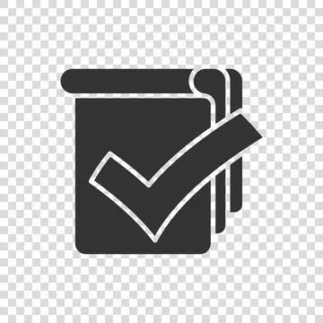 Document checklist icon in flat style. Report vector illustration on white is Stock Illustration