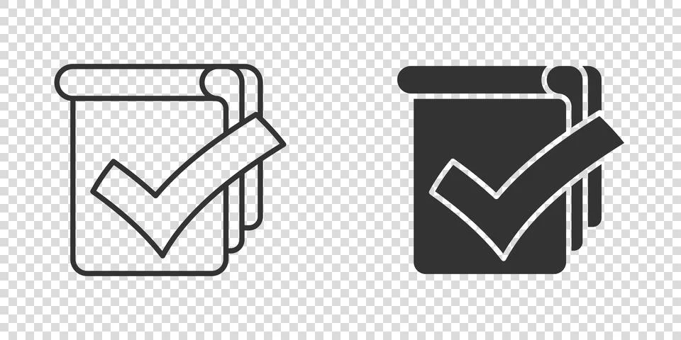 Document checklist icon in flat style. Report vector illustration on white is Illustrazione stock