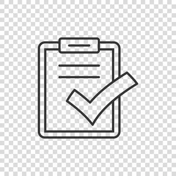 Document checklist icon in flat style. Report vector illustration on white is Stock Illustration