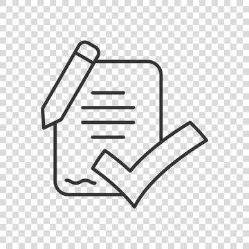 Document checklist icon in flat style. Report vector illustration on white is 스톡 일러스트
