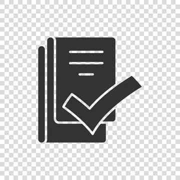 Document checklist icon in flat style. Report vector illustration on white is Illustrazione stock