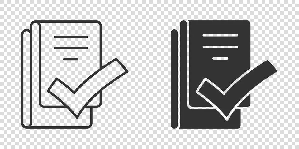 Document checklist icon in flat style. Report vector illustration on white is Stock Illustration