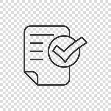 Document checklist icon in flat style. Report vector illustration on white is Stock Illustration