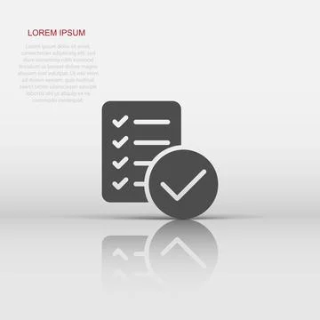 Document checklist icon in flat style. Report vector illustration on white .. Stockillustratie